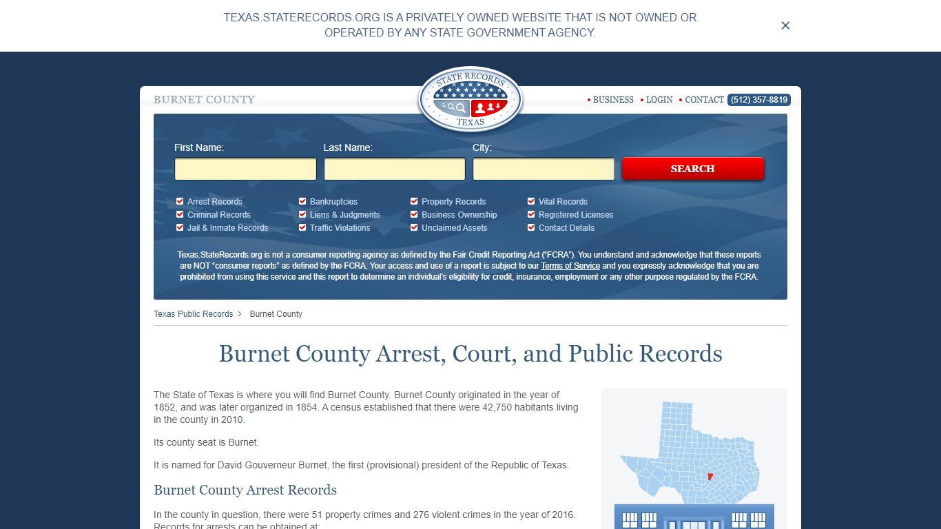 Burnet County Arrest, Court, and Public Records